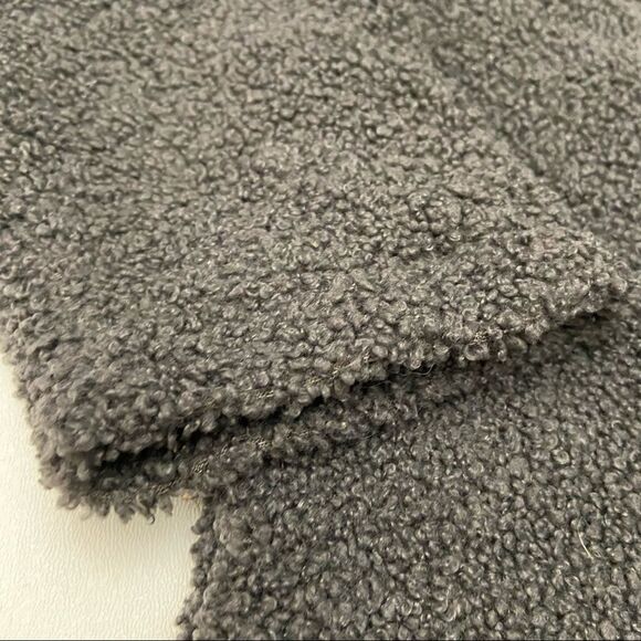 Olive Green Teddy Open Front Hooded Cardigan Jacket - Picture 5 of 8